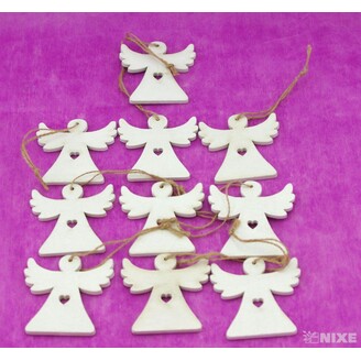 ZÁVĚS ANDĚL 10ks 6,5x7cm*BÍLÁ