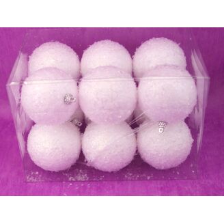 KOULE ZÁVĚS 7cm 12ks*BÍLÁ