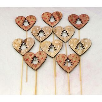 ZÁPICH SRDCE 7,5x27cm 10ks*MIX BAREV