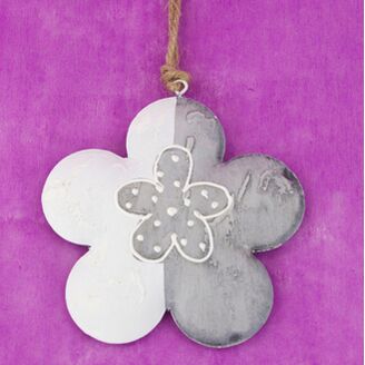 KVÍTEK PLECH 10,5cm*ŠEDÁ+BÍLÁ