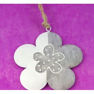 KVÍTEK PLECH 14cm*ŠEDÁ+BÍLÁ