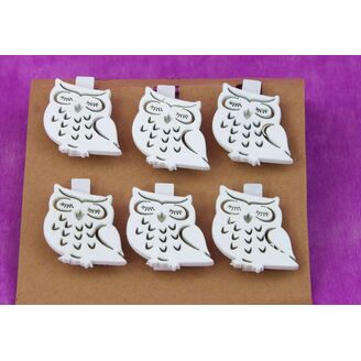 SOVA NA KOLÍČKU 3x3cm 6ks*BÍLÁ
