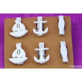 KOLÍČEK MOŘE 3x3,5cm 6ks*BÍLÁ