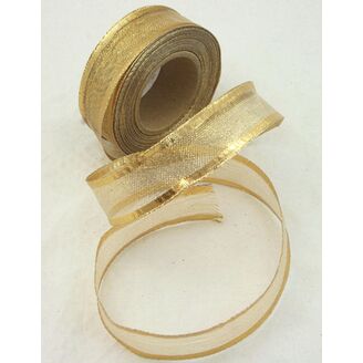 PLÁTNOVÁ STUHA 25mmx25m*ZLATÁ TM. 390803