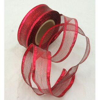 PLÁTNOVÁ STUHA 25mmx25m*ČERVENÁ 390805