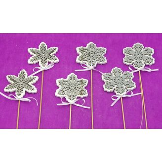 ZÁPICH VLOČKA 7,5x28cm 6ks*STŘÍBRNÁ