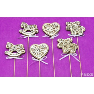 ZÁPICH VÁNOCE 7x27cm 6ks*BÍLÁ