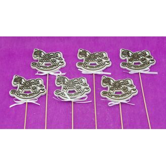 ZÁPICH KONÍK 8x27x7cm 6ks*STŘÍBRNÁ