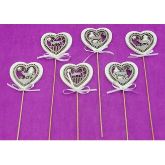 ZÁPICH SRDCE 7x27cm 6ks*STŘÍBRNÁ