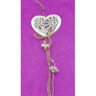 ZÁVĚS SRDCE 11x40cm*BÍLÁ