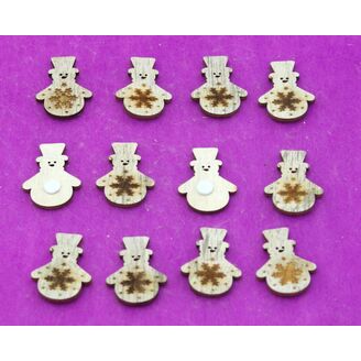 VÁNOCE D NALEP 4cm 12ks*PŘÍRODNÍ