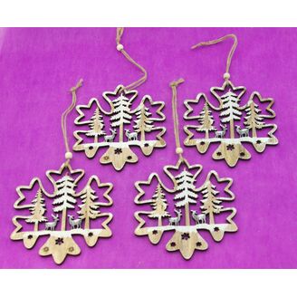 ZÁVĚS VÁNOCE D 15x13cm 4ks*PŘÍRODNÍ