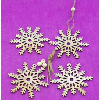 ZÁVĚS VLOČKA D 9,5cm 4ks*PŘÍRODNÍ