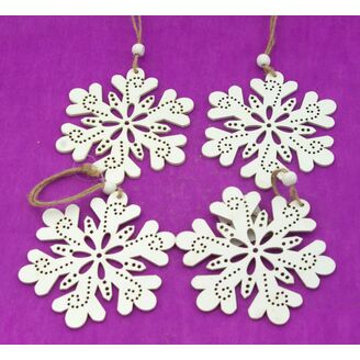 ZÁVĚS VLOČKA D 13cm 4ks*BÍLÁ