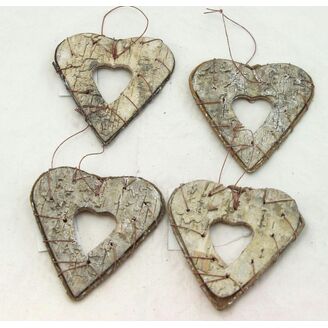 SRDCE BŘÍZA 10,5cm 4ks*PŘÍRODNÍ