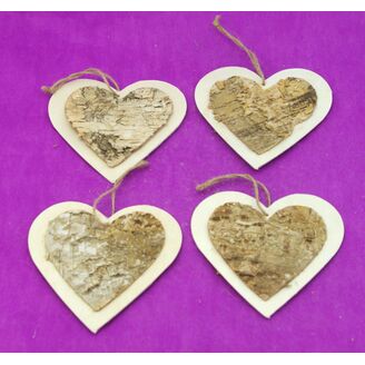 SRDCE BŘÍZA 13,5cm 4ks*PŘÍRODNÍ