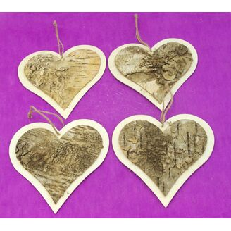 SRDCE BŘÍZA 18,5cm 4ks*PŘÍRODNÍ