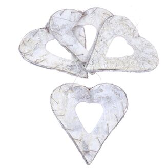 SRDCE BŘÍZA 15cm 4ks*PŘÍRODNÍ