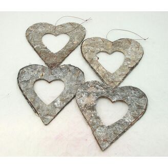 SRDCE BŘÍZA 19cm 4ks*PŘÍRODNÍ