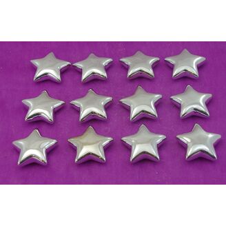 HVĚZDA PORCELÁN 7cm*STŘÍBRNÁ