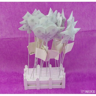 ZÁPICH VÁNOCE KOV 7x30cm 18ks*BÍLÁ