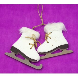 BRUSLE DŘEVO 10x9cm 2ks*BÍLÁ