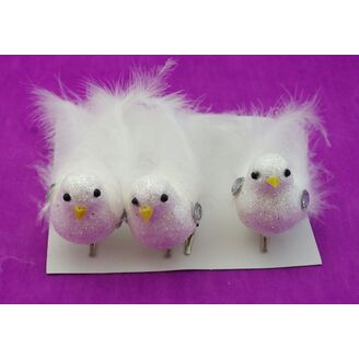 PTÁČEK 14cm 3ks*BÍLÁ