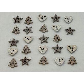 VÁNOCE D 24ks 3cm*BÍLÁ