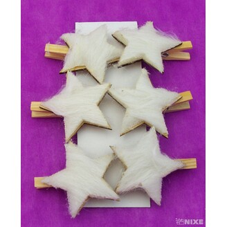 KOLÍČEK HVĚZDA 5,5cm 6ks*BÍLÁ