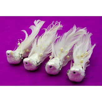 PTÁČEK  KLIPS 14cm 4ks*BÍLÁ