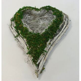 SRDCE MECH 30x38x7,5cm*ZELENÁ+HNĚDÁ