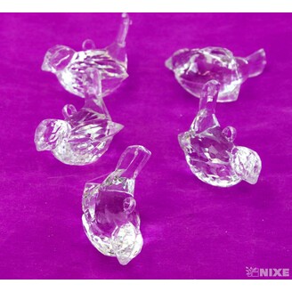 ZÁVĚS AKRYL PTÁČEK 3x5cm 5ks*PRŮHLEDNÁ