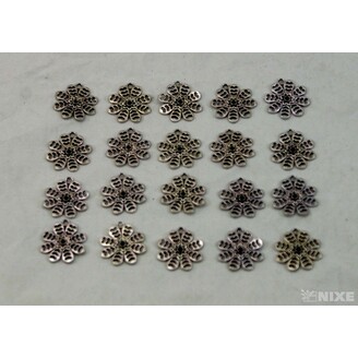 ZÁVĚS KOV KVĚT 20ks 2cm*STŘÍBRNÁ