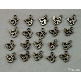 ZÁVĚS KOV MOTÝL 20ks 1cm*STŘÍBRNÁ