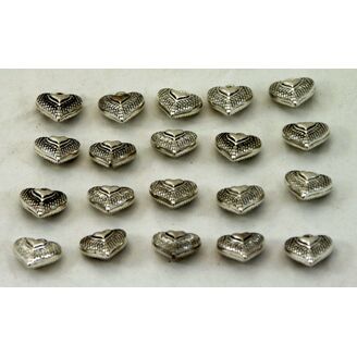 ZÁVĚS KOV SRDCE 20ks 2cm*STŘÍBRNÁ