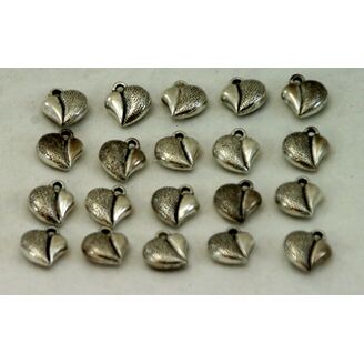 ZÁVĚS KOV SRDCE 20ks 1,5cm*STŘÍBRNÁ