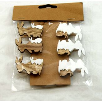 KOLÍČKY ZAJÍC 4,5cm 6ks