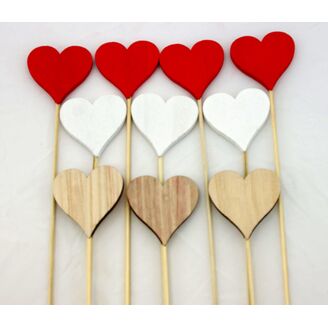 ZÁPICH SRDCE 7x35cm 10ks*MIX BAREV