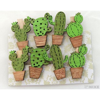 KOLÍČEK KAKTUS 4x3,5cm 6ks*ZELENÁ