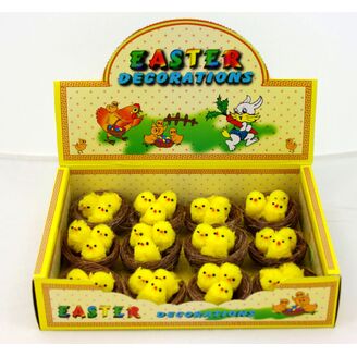 KUŘÁTKA HNÍZDO 2x5cm 12ks*ŽLUTÁ