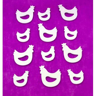 SLEPICE DŘEVO 4-5cm 12ks*BÍLÁ