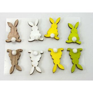 ZAJÍC NALEPOVACÍ 4,5cm 8ks*MIX BAREV