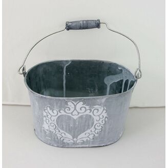 PLECHOVÝ KBELÍK 16x11,5x9cm*BÍLÁ