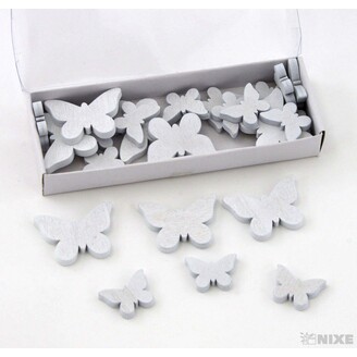 MOTÝL 4cm 24ks*BÍLÁ