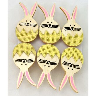 KOLÍČEK ZAJÍC 3x4,5cm 6ks*MIX BAREV