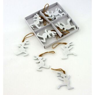 ZÁVĚS ZAJÍC 12ks 6cm*BÍLÁ