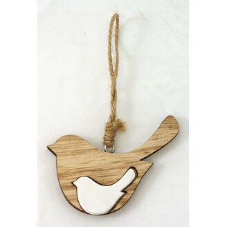 ZÁVĚS PTÁČEK 5x8cm*PŘÍRODNÍ