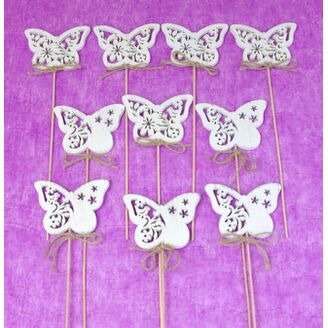 ZÁPICH MOTÝL 6x26cm 10ks*BÍLÁ