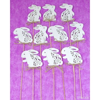 ZÁPICH ZAJÍC 6x27cm 10ks*BÍLÁ