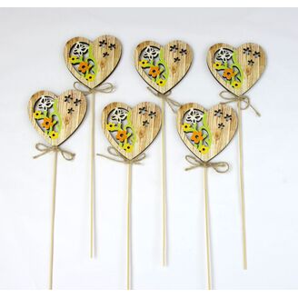 ZÁPICH SRDCE 7x28cm 6ks*PŘÍRODNÍ